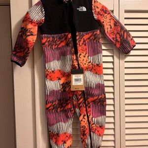The North Face Kids One Piece - Black, Orange, and Pink